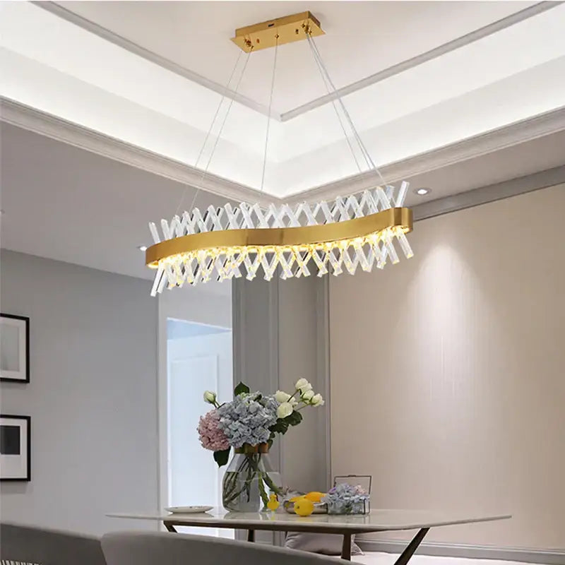 DecorBites™ Crystal Chandelier: Luxury LED Pendant Lighting for Hotel, Lobby, Living Room