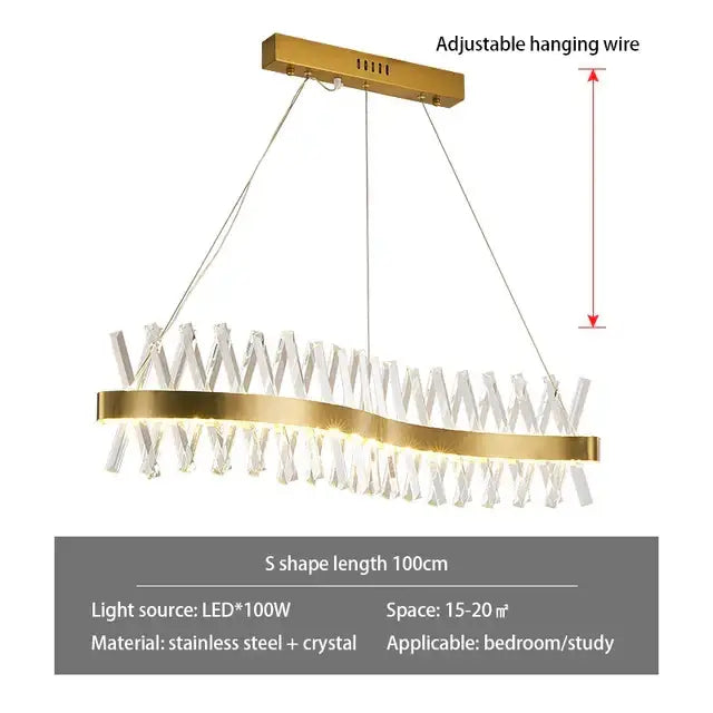 DecorBites™ Crystal Chandelier: Luxury LED Pendant Lighting for Hotel, Lobby, Living Room