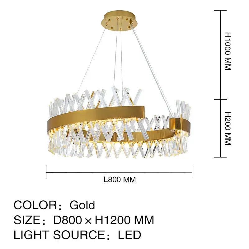 DecorBites™ Crystal Chandelier: Luxury LED Pendant Lighting for Hotel, Lobby, Living Room