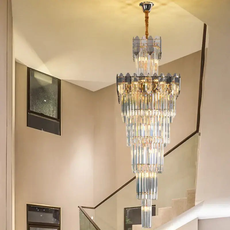 DecorBites™ Crystal Chandelier: Luxury Lighting for Living Room, Villa, Exhibition Hall