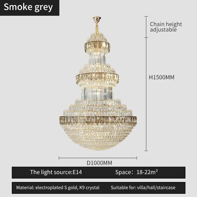 DecorBites™ Crystal Chandelier: Luxury Lighting for Villa, Hotel, Office & Exhibitions