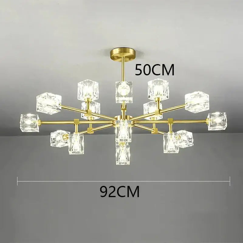 DecorBites™ Crystal Chandelier: Luxury Living Room & Bedroom Pendant Light