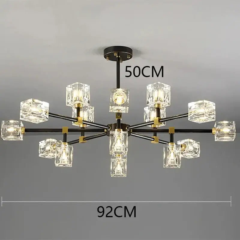 DecorBites™ Crystal Chandelier: Luxury Living Room & Bedroom Pendant Light