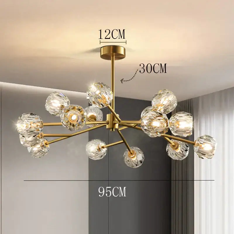 DecorBites™ Crystal Chandelier: Luxury Living Room & Dining Room Ceiling Light