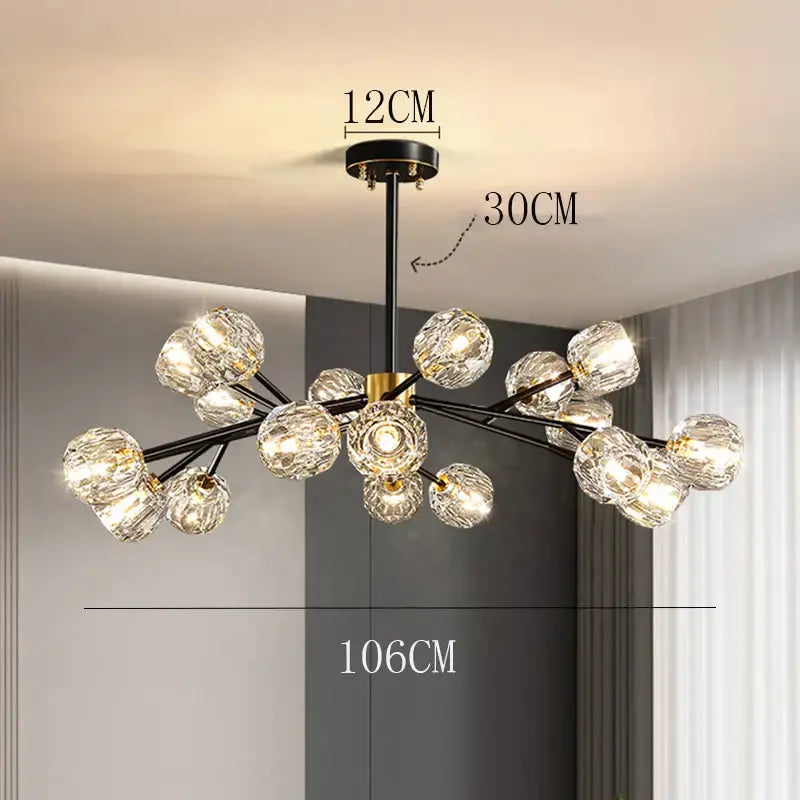 DecorBites™ Crystal Chandelier: Luxury Living Room & Dining Room Ceiling Light
