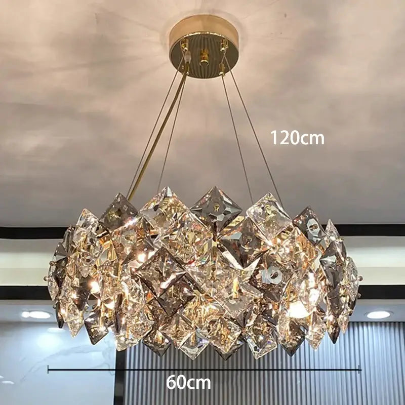 DecorBites™ Crystal Chandelier | Luxury Living Room Dining Light | Modern Ceiling Lamp