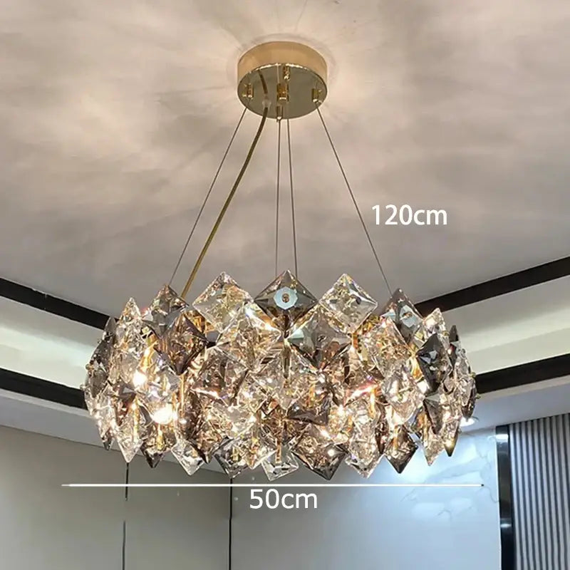 DecorBites™ Crystal Chandelier | Luxury Living Room Dining Light | Modern Ceiling Lamp