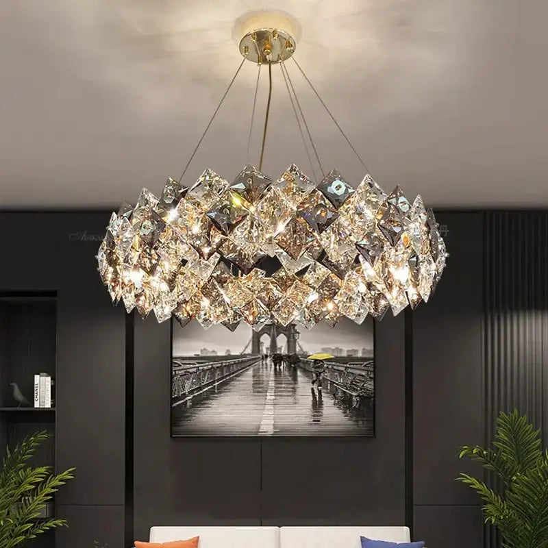 DecorBites™ Crystal Chandelier | Luxury Living Room Dining Light | Modern Ceiling Lamp