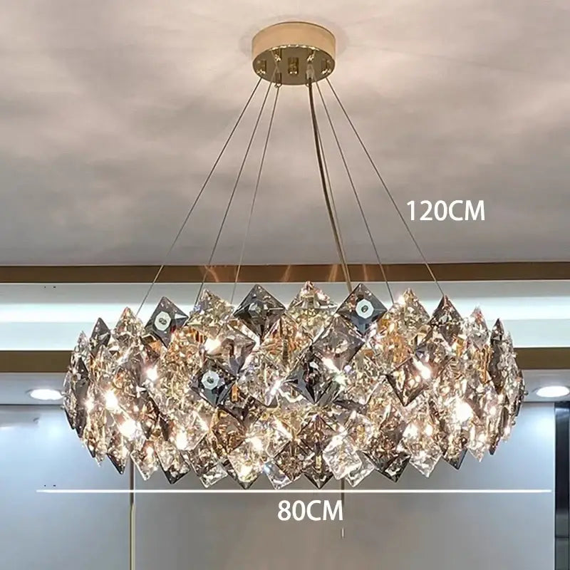 DecorBites™ Crystal Chandelier | Luxury Living Room Dining Light | Modern Ceiling Lamp