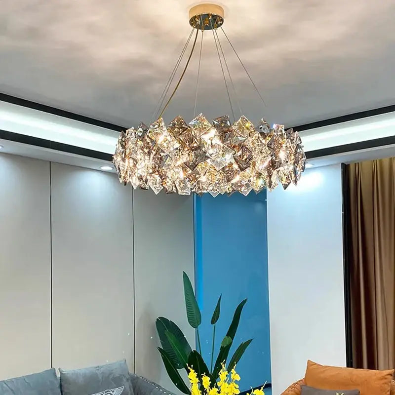 DecorBites™ Crystal Chandelier | Luxury Living Room Dining Light | Modern Ceiling Lamp