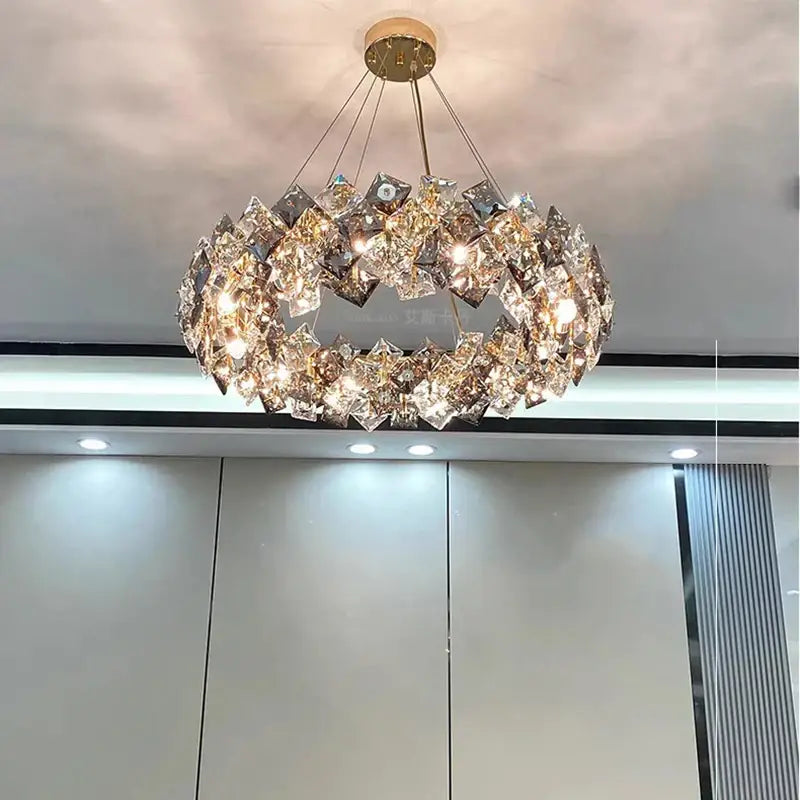 DecorBites™ Crystal Chandelier | Luxury Living Room Dining Light | Modern Ceiling Lamp