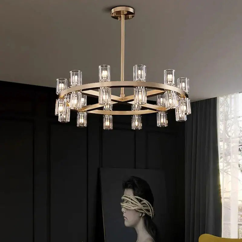 DecorBites™ Crystal Chandelier: Luxury Living Room & Dining Room Pendant Light