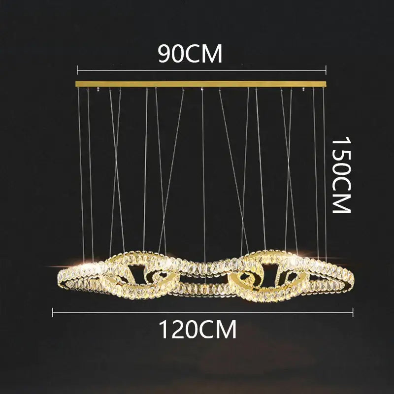 DecorBites™ Crystal Chandelier: Luxury Living Room & Dining Room Pendant Light