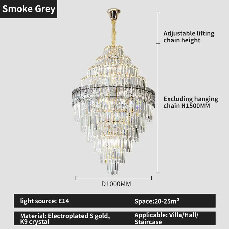 DecorBites™ Crystal Chandelier: Luxury Living Room Lamp, Modern Design, Elegant Lighting Option