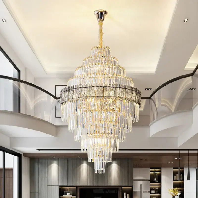 DecorBites™ Crystal Chandelier: Luxury Living Room Lamp, Modern Design, Elegant Lighting Option