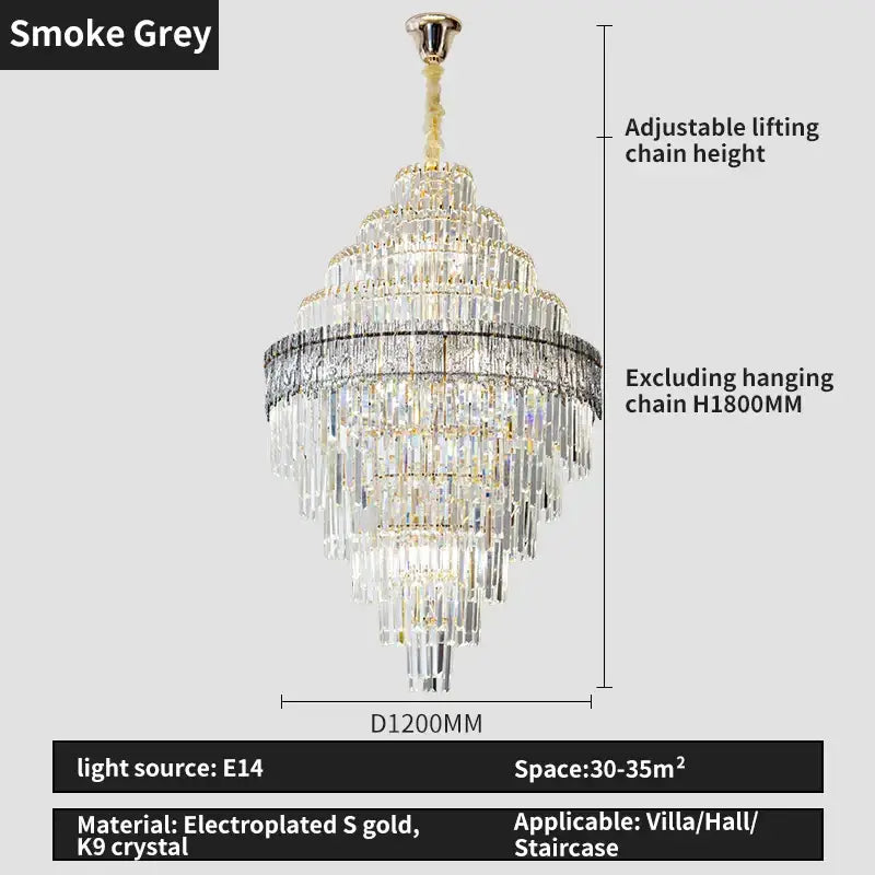 DecorBites™ Crystal Chandelier: Luxury Living Room Lamp, Modern Design, Elegant Lighting Option
