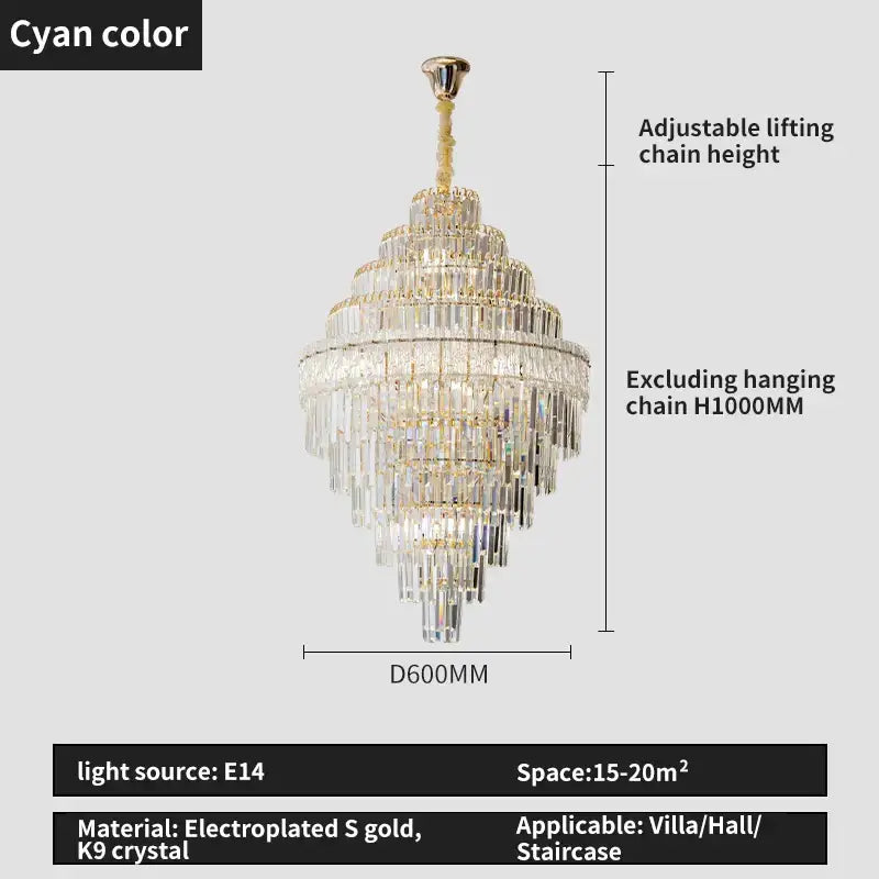 DecorBites™ Crystal Chandelier: Luxury Living Room Lamp, Modern Design, Elegant Lighting Option