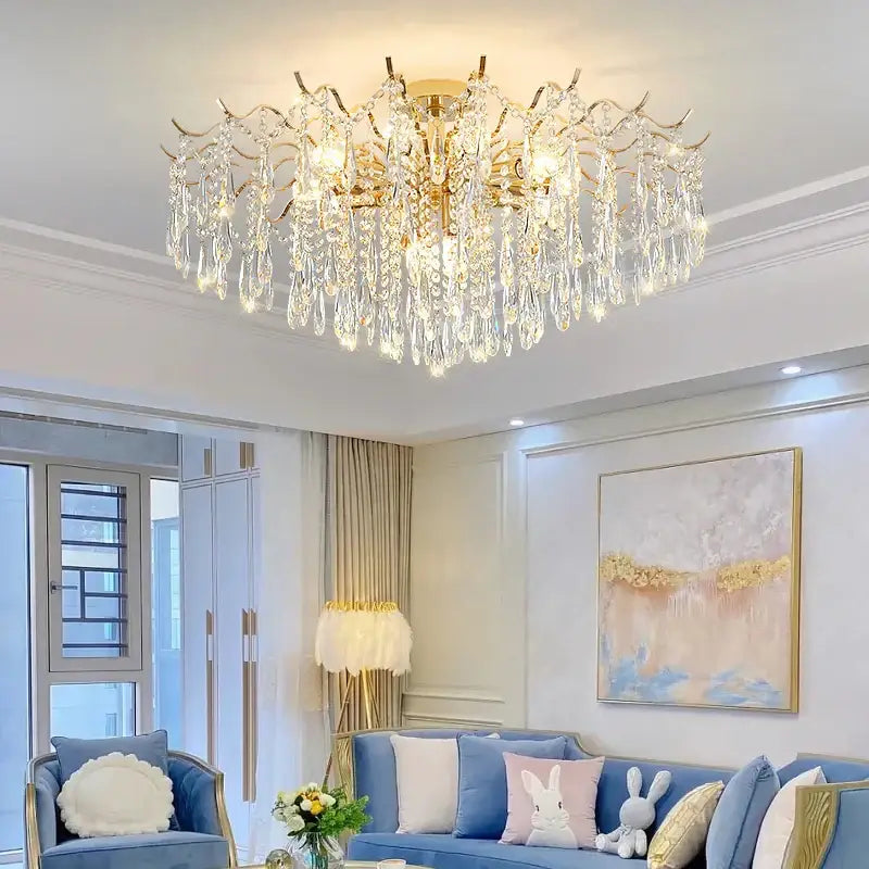 DecorBites™ Crystal Chandelier | Luxury Living Room Light | Creative Elegant Lighting