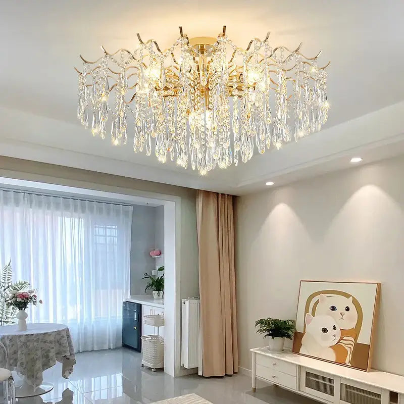 DecorBites™ Crystal Chandelier | Luxury Living Room Light | Creative Elegant Lighting
