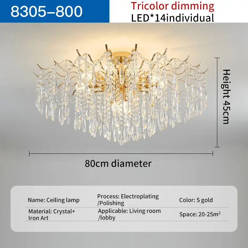 DecorBites™ Crystal Chandelier | Luxury Living Room Light | Creative Elegant Lighting