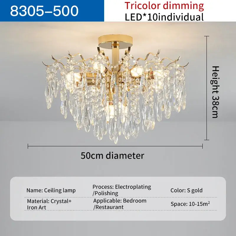 DecorBites™ Crystal Chandelier | Luxury Living Room Light | Creative Elegant Lighting