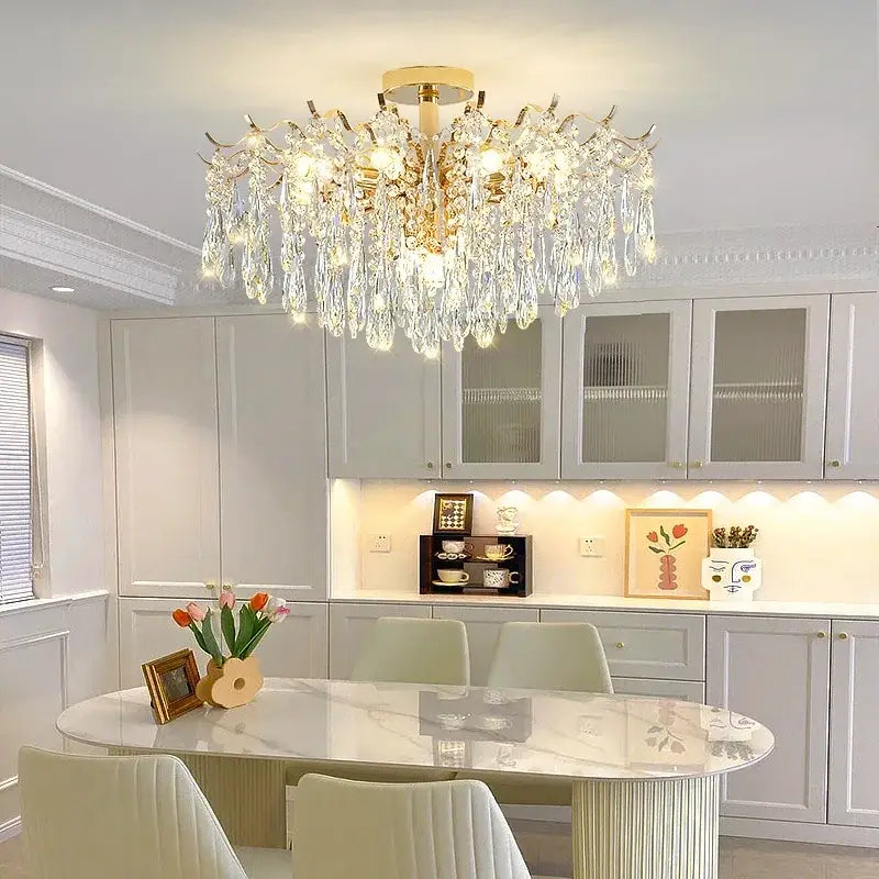 DecorBites™ Crystal Chandelier | Luxury Living Room Light | Creative Elegant Lighting