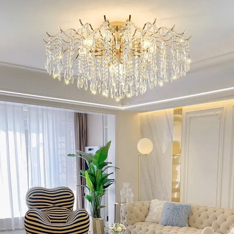 DecorBites™ Crystal Chandelier | Luxury Living Room Light | Creative Elegant Lighting