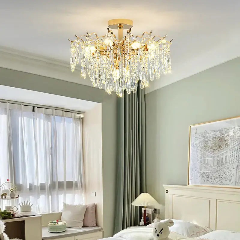 DecorBites™ Crystal Chandelier | Luxury Living Room Light | Creative Elegant Lighting