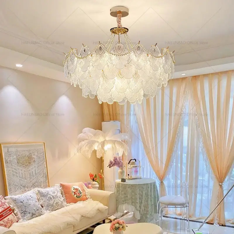 DecorBites™ Crystal Chandelier: Luxury Living Room Lighting for Elegant Home Decor