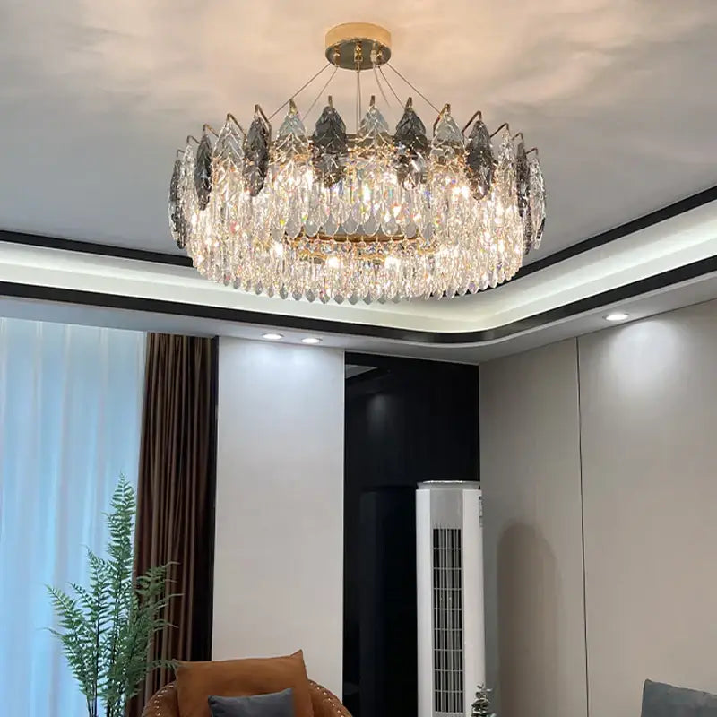 DecorBites™ Crystal Chandelier: Luxury Modern Lighting for Living Room, Bedroom, Kitchen