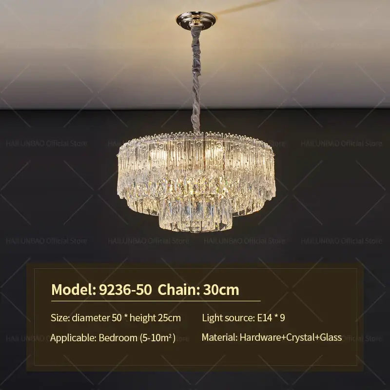 DecorBites™ Crystal Chandelier: Luxury Modern Room Lighting for Living Room, Dining Room, Bedroom