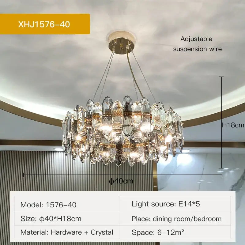 DecorBites™ Crystal Chandelier: Luxury Nordic Post-modern Design for Living Room, Bedroom, Dining Room
