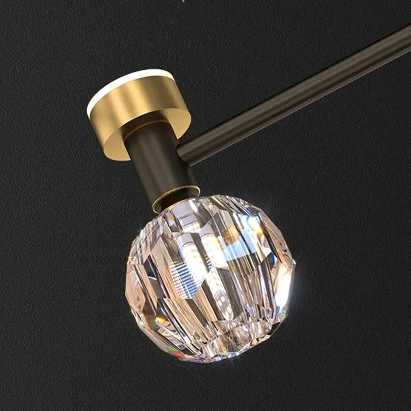 Decorbites crystal chandelier gold linear dining room globe light