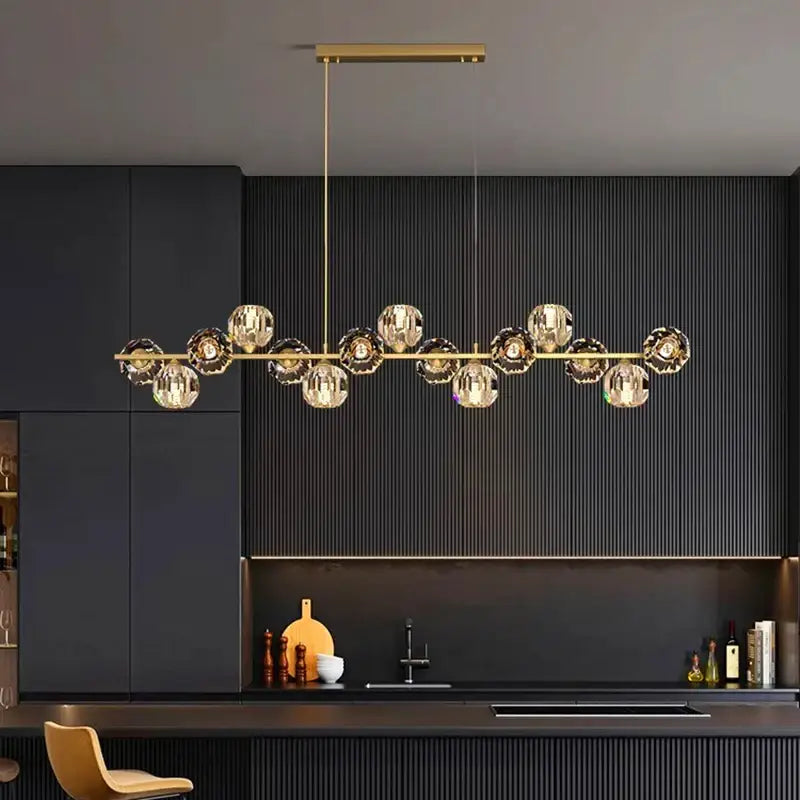 DecorBites™ Crystal Chandelier | Luxury Pendant Light for Living and Dining Room