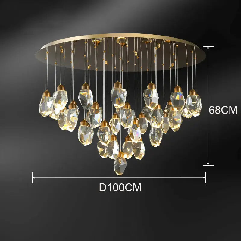 DecorBites™ Crystal Chandelier: Luxury Pendant Light for Living and Dining Room