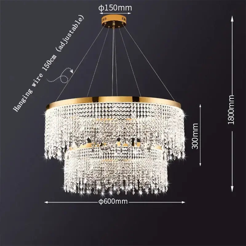 Luxury gold decorbites crystal chandelier for dining room