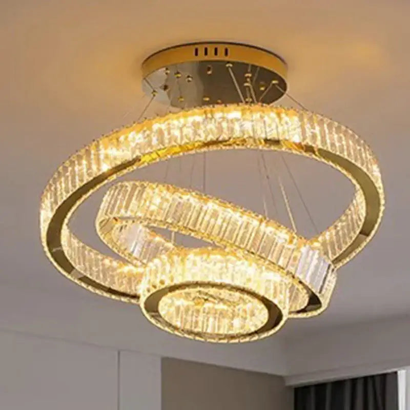 DecorBites™ Crystal Chandelier: Luxury Pendant Lighting for Living Room, Staircase & Ceiling