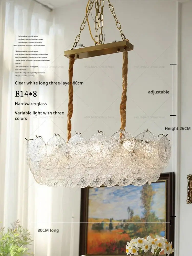 DecorBites™ Crystal Chandelier: Modern Chic Pearl Light for Elegant Home Decor