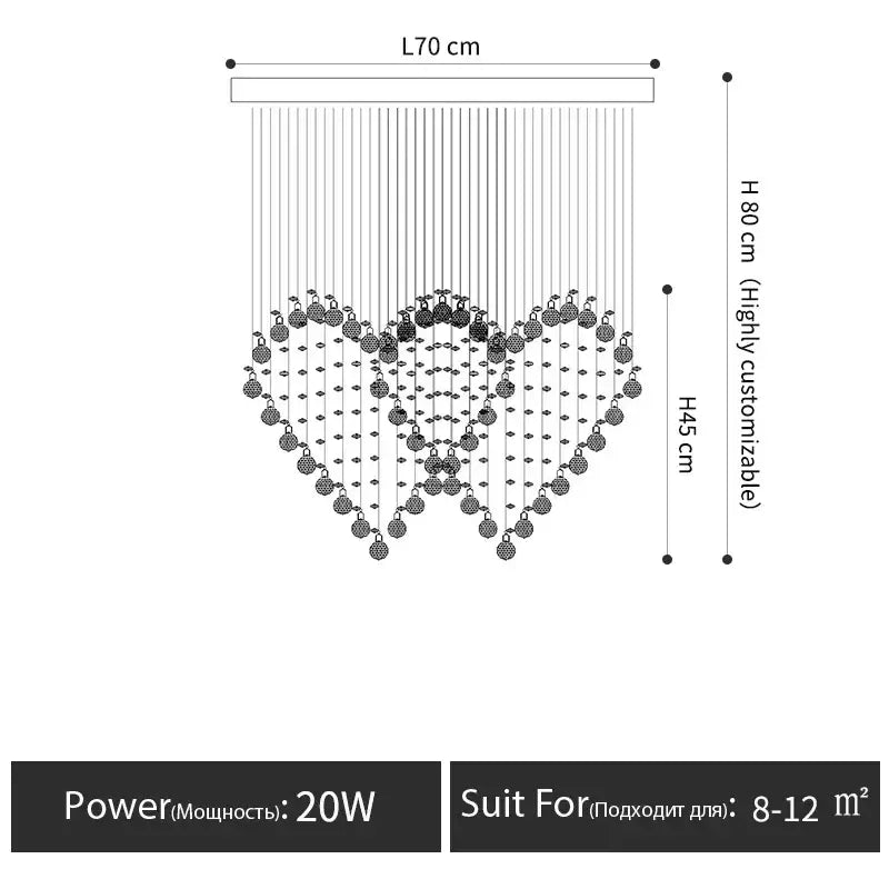DecorBites™ Crystal Chandelier: Modern Dining Table & Bar Lamp for Bedroom & Dining Room Lighting