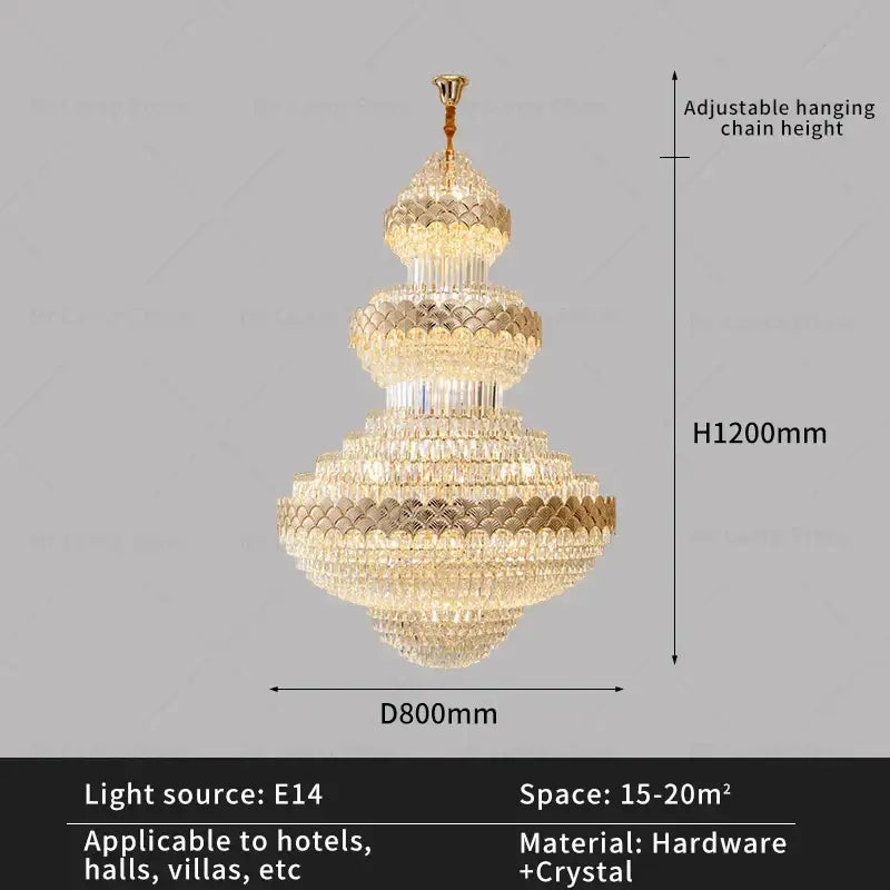 Modern gold decorbites crystal chandelier for staircase living room