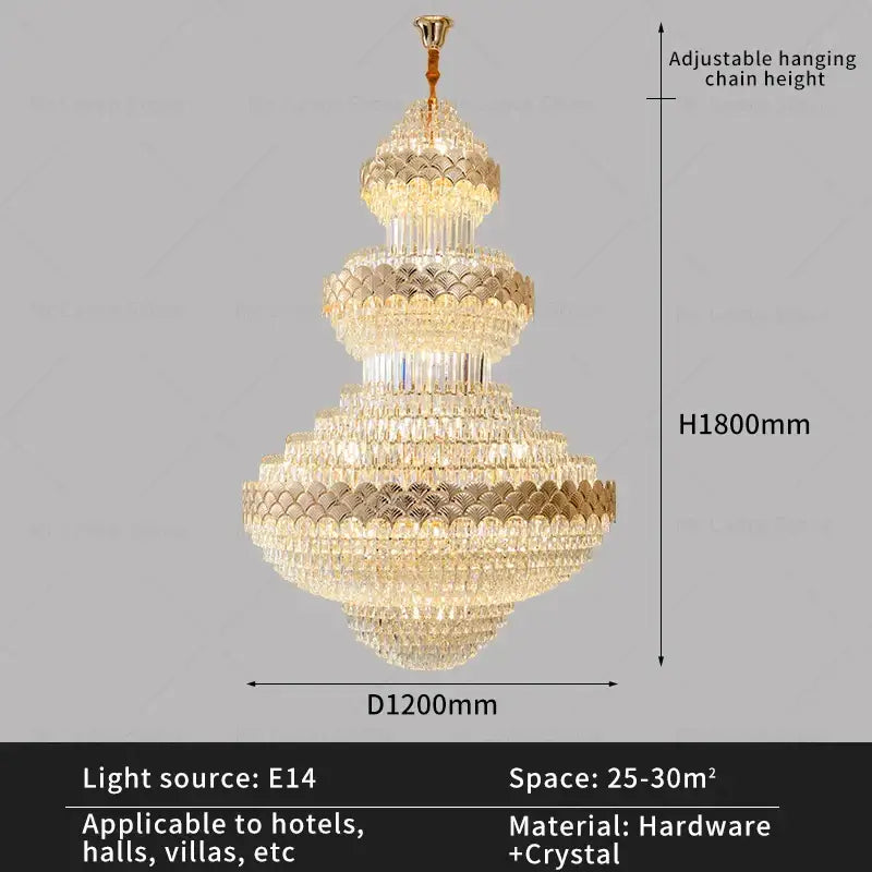 Modern gold decorbites crystal chandelier for staircase living room