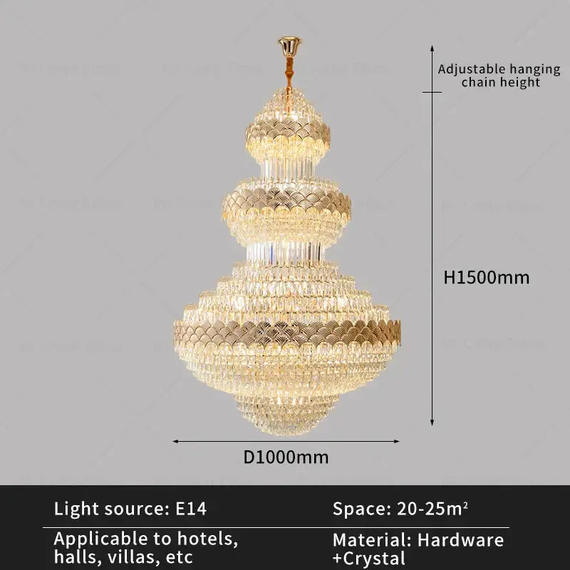 Modern gold decorbites crystal chandelier for staircase living room
