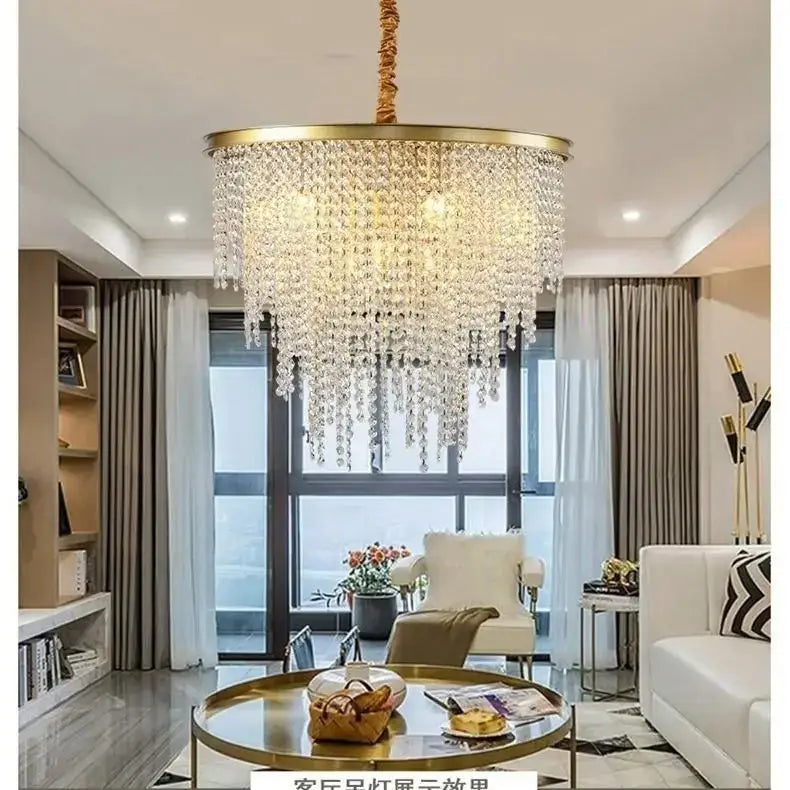 DecorBites™ Crystal Chandelier: Modern Elegance for Living, Dining, and Bedroom