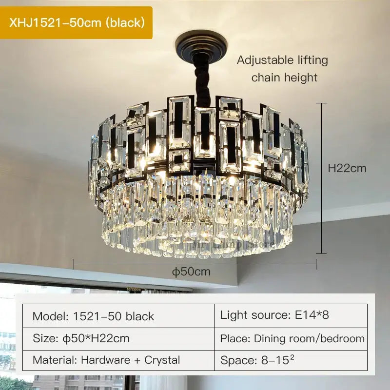 DecorBites™ Crystal Chandelier: Modern Elegant Lighting for Living Room, Bedroom, Kitchen