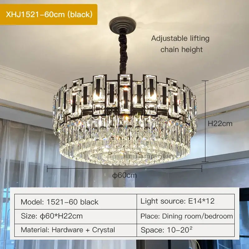 DecorBites™ Crystal Chandelier: Modern Elegant Lighting for Living Room, Bedroom, Kitchen