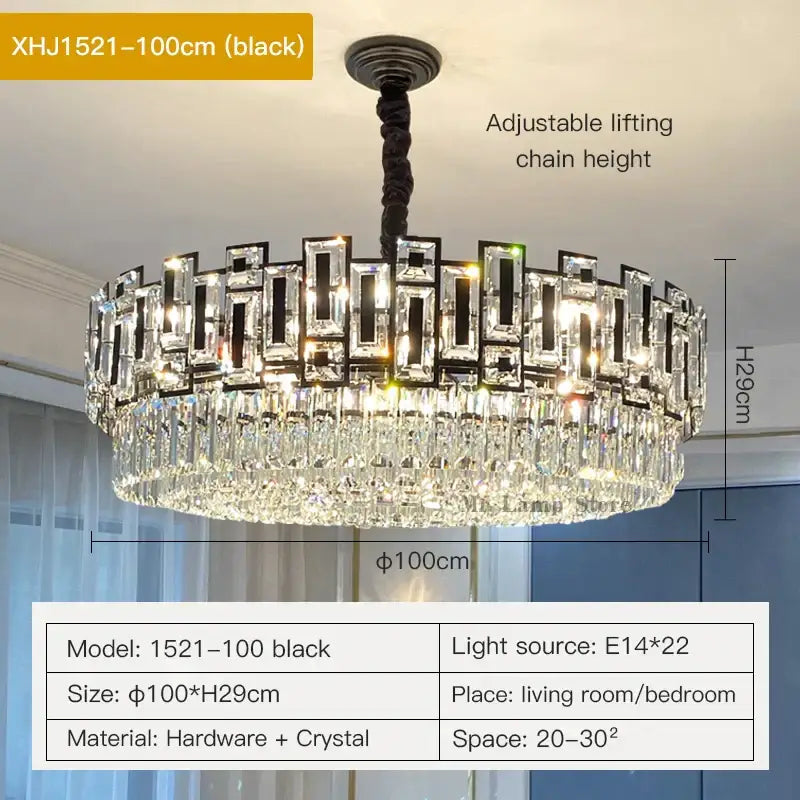 DecorBites™ Crystal Chandelier: Modern Elegant Lighting for Living Room, Bedroom, Kitchen