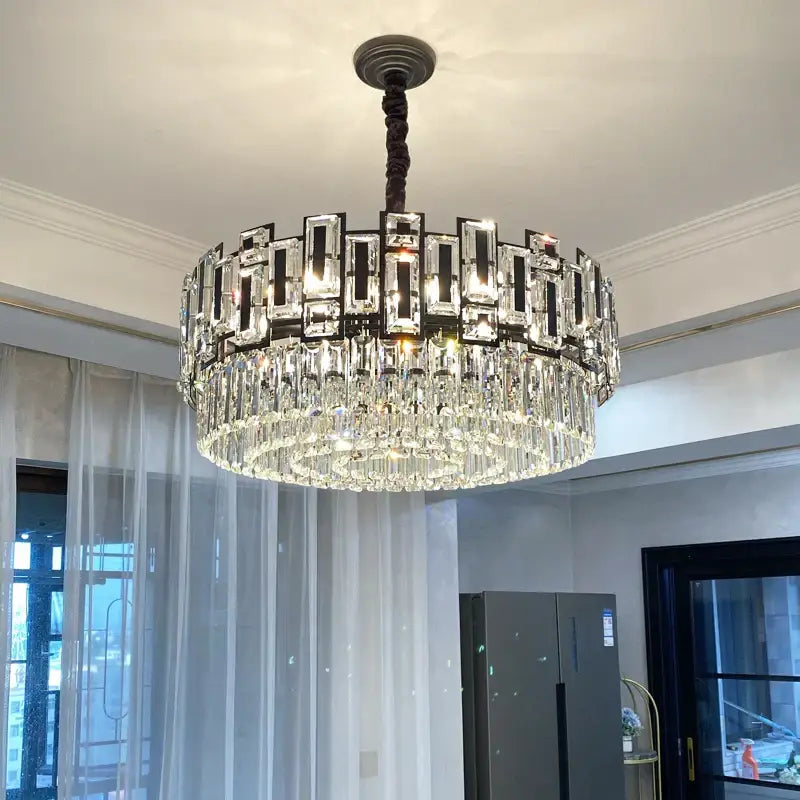 DecorBites™ Crystal Chandelier: Modern Elegant Lighting for Living Room, Bedroom, Kitchen