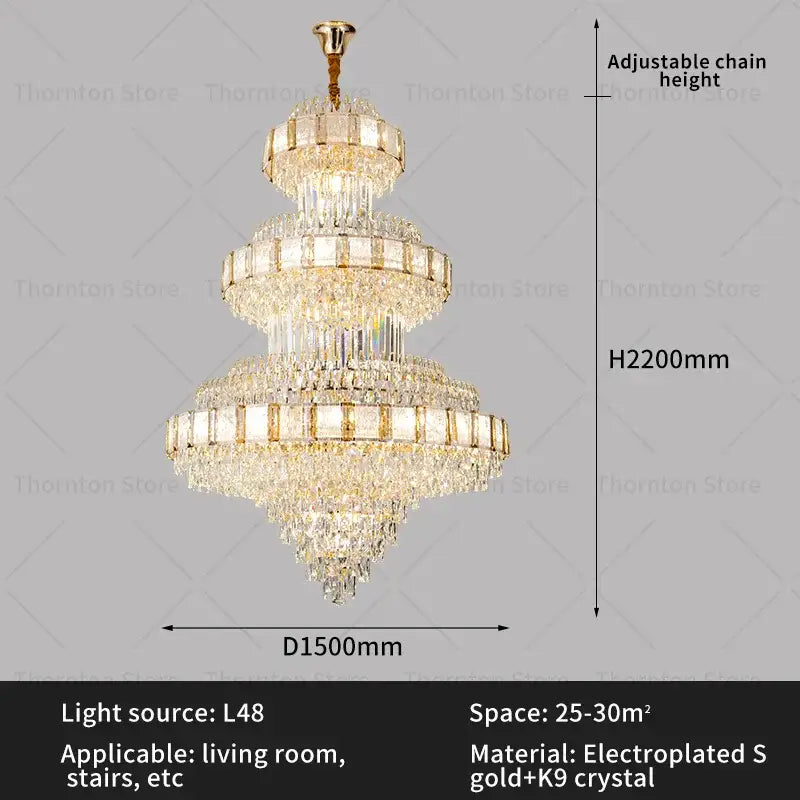 DecorBites™ Crystal Chandelier: Modern European Loft Duplex Villa Staircase Lighting