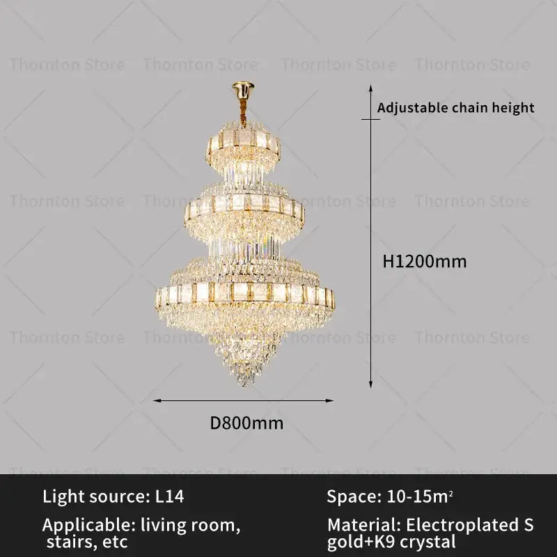 DecorBites™ Crystal Chandelier: Modern European Loft Duplex Villa Staircase Lighting