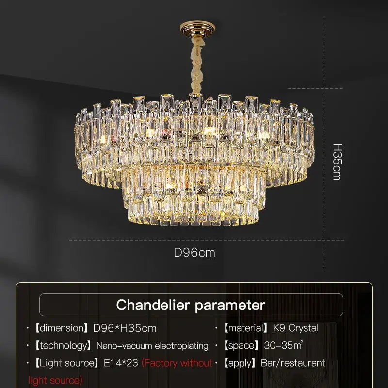 DecorBites™ Crystal Chandelier: Modern High-End Luxury for Living, Dining & Master Bedrooms